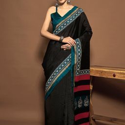 Mitera Zari Silk Blend Ready to Wear Tussar Saree-picture-18