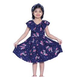 Wish little Girls V-Neck Floral Printed A-Line Dress-image-70