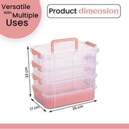 Kuber Industries Peach-Coloured Set of 2 Water Resistant Multi-Utility Organisers image 4
