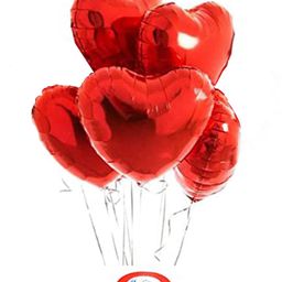 JOHRA (Pack of 5) 18 Inch Red Heart Shaped Balloons, Heart shape balloons for decoration, Red heart balloons for decoration, Red heart foil balloons, valentine balloons decoration - Red-20