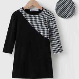 Kookie Kids Full Sleeves Frock With Cut & Sew Design - Black-image-22