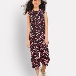 Uptownie Sleeveless Hearts Printed Jumpsuit - Black-image-36