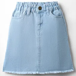 Pine Kids Woven Above Knee Length Washed Denim Skirt - Light Blue-picture-9