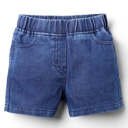 Kookie Kids Denim Solid Coloured Shorts With Two Pockets & Elasticated Waist- Navy Blue-image-40