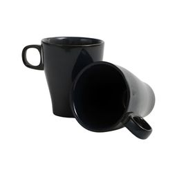 Myntra Elegant Homes Set of 2 Black Porcelain Finger Handle Mugs - 225 ml-18