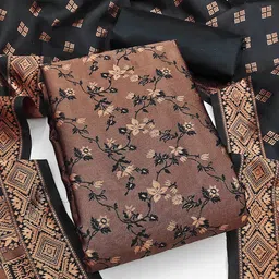 SAINOOR Floral Woven Design Jacquard Silk Unstitched Dress Material-43