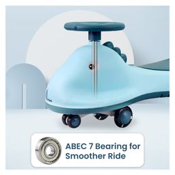 R for Rabbit Iya Iya Dino Swing Car With Light & Music - Blue image 2