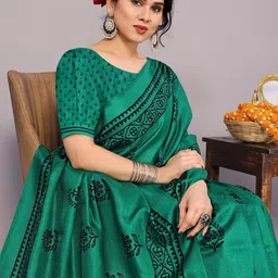 KALINI Ethnic Motifs Printed Block Print Saree-picture-10