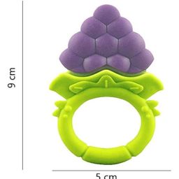 Joy Buzz Fruit Shape Teether (Set of 3) | Soft & Safe Fruit-Shaped Baby Teether | BPA-Free Silicone | Multi-Colour Teething Toy for Infants (Blue & Peach & Red) image 3