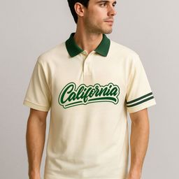 culish Men Typography Printed Polo Collar Raw Edge T-shirt-image-86