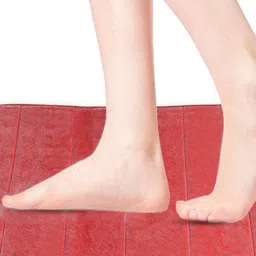 Thevasa Red 600 GSM Microfibre Bath Rugs-2