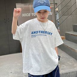 INCLUD Boys Typography Printed Round Neck Drop Shoulder Oversized Fit T-shirt-picture-38