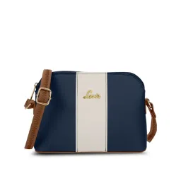 Lavie Womens Navy Blue Janice Colorblock Horizontal Sling Bag (M)-picture-48