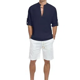 AMRIT TOP WEAR Men Mandarin Collar Short Kurta-picture-10
