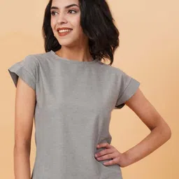 Stylecast X Kotty Women Regular Fit Boat Neck Extended Sleeves T-shirt-image-80