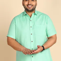 PRINTINDIA Spread Collar Short Sleeves Cotton Linen Shirt-image-40