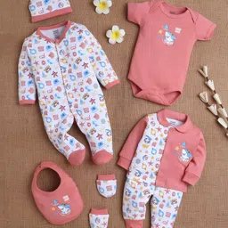 MeeMee Infants Pack Of 7 Cotton Baby Apparel Gift Set-image-72