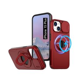 Luxury Kase iPhone 15 Plus Mag-Safe Shockproof Rugged Back Case with Ring Kickstand-picture-35