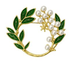 Leonardi Men Pearls Beaded Statement Leaf Brooch-image-44