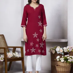KALINI Women Ethnic Motifs Embroidered Thread Work Kurta-25