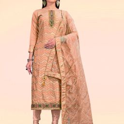 HERE&NOW Embellished Unstitched Dress Material-picture-9