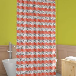 ArtzFolio Red & Pink Geometric Printed Waterproof Shower Curtain-image-32