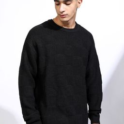 HIGHLANDER Men Self Design Round Neck Pullover-image-47