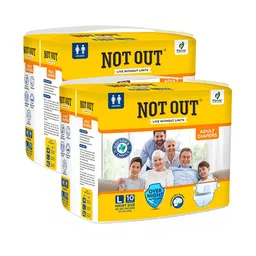Not Out Set Of 2 3D Core Technology Diapers - 10 Pieces Each - L-0