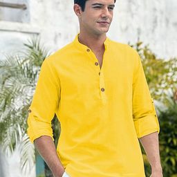 EdinWolf Men India Slim Fit Mandarin Collar Solid Cotton Casual Shirt-image-88