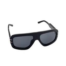 QUE UNIVERSE Unisex Black UV Protected Lens Chrome Halo Sunglasses-47