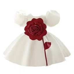 StyleCast x Revolte Girls Corsage Puff Sleeve Satin Fit & Flare Midi Dress-picture-39
