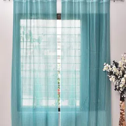 BELLA TRUE Blue 2 Pieces Sheer Long Door Curtains-image-99
