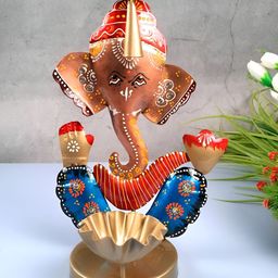apka mart Red & Blue Printed Tea Light Candle Holder-image-26
