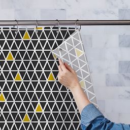 ArtzFolio Black & Yellow Printed Waterproof Shower Curtains-image-58