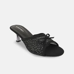 DROP BOLD Embellished Slim Heeled Peep Toes with Bows-15