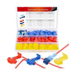 65-Pieces T-Tap Wire Connector Kit Insulated Wire Connector 22-18, 18-14, 12-10 AWG Assortment Kit For Fast & Reliable Wiring - RS619065-Pieces T-Tap Wire Connector Kit Insulated Wire Connector 22-18, 18-14, 12-10 AWG Assortment Kit For Fast & Reliable Wiring - RS6190-12