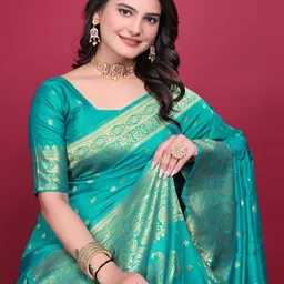 SILKWEAR Woven Design Zari Banarasi Saree-picture-21