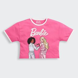 Tiny Girl Regular Fit Barbie Printed Cotton Crop T-shirt-picture-26