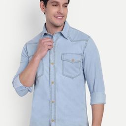 COSMIC Men Solid Spread Collar Casual Shirt-image-83