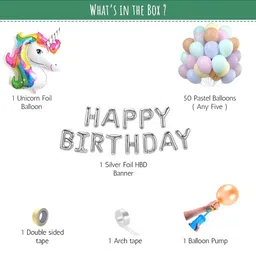 Special You 55-Pcs Pink & Purple Unicorn Theme Happy Birthday Dcor image 2