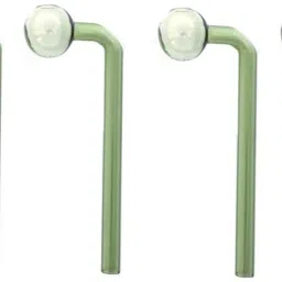 6 inch Bend Green Oil Burner Pipe (Pack of 4) Borosilicate Glass Inside Fitting Hookah Mouth Tip-4