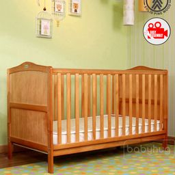 Babyhug Merlino 2 in 1 Wooden Cot Cum Junior Bed with Height Adjustable & Plug and Play Assembly - Antique-9
