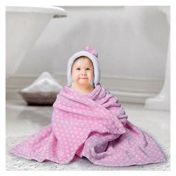 Kassy Pop Microfiber Fleece Hooded Blankets - Pink-23