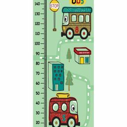 WENS Bus Themed Removable Height Measurement Wall Sticker - Grey-image-51