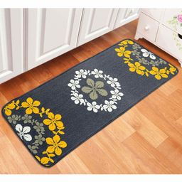 Saral Home Cotton Printed Floral Pattern Floor Runner - Grey-image-33