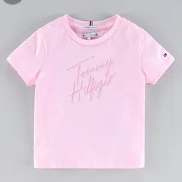 Tommy Hilfiger Short Sleeves Logo Print Slim Fit T-Shirt - Light Pink-picture-48