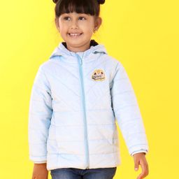 Babyhug Full Sleeves Hooded Quilted Jacket - Blue-image-11