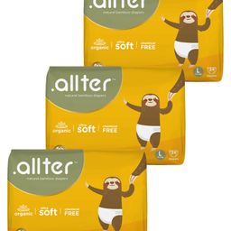 Allter Organic Bamboo ExplorerPrint Taped Diapers For Large Size - 24 Pieces(Pack of 3)-image-79