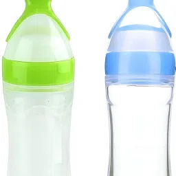 Baby Spoon Feeding Bottle, 250 ML (Silicone , BPA Free, Multicolor ) New Born Flow Nipple-15