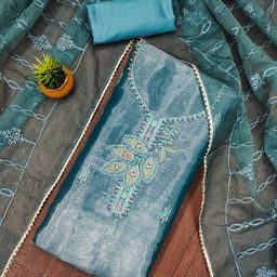 SHADOW & SAINING Embroidered Sequinned Barbari Silk Unstitched Dress Material-image-83